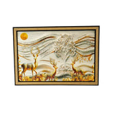 Golden Majesty Deer 3D Wall Art